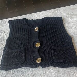 Black Knit Women's Sweater Vest